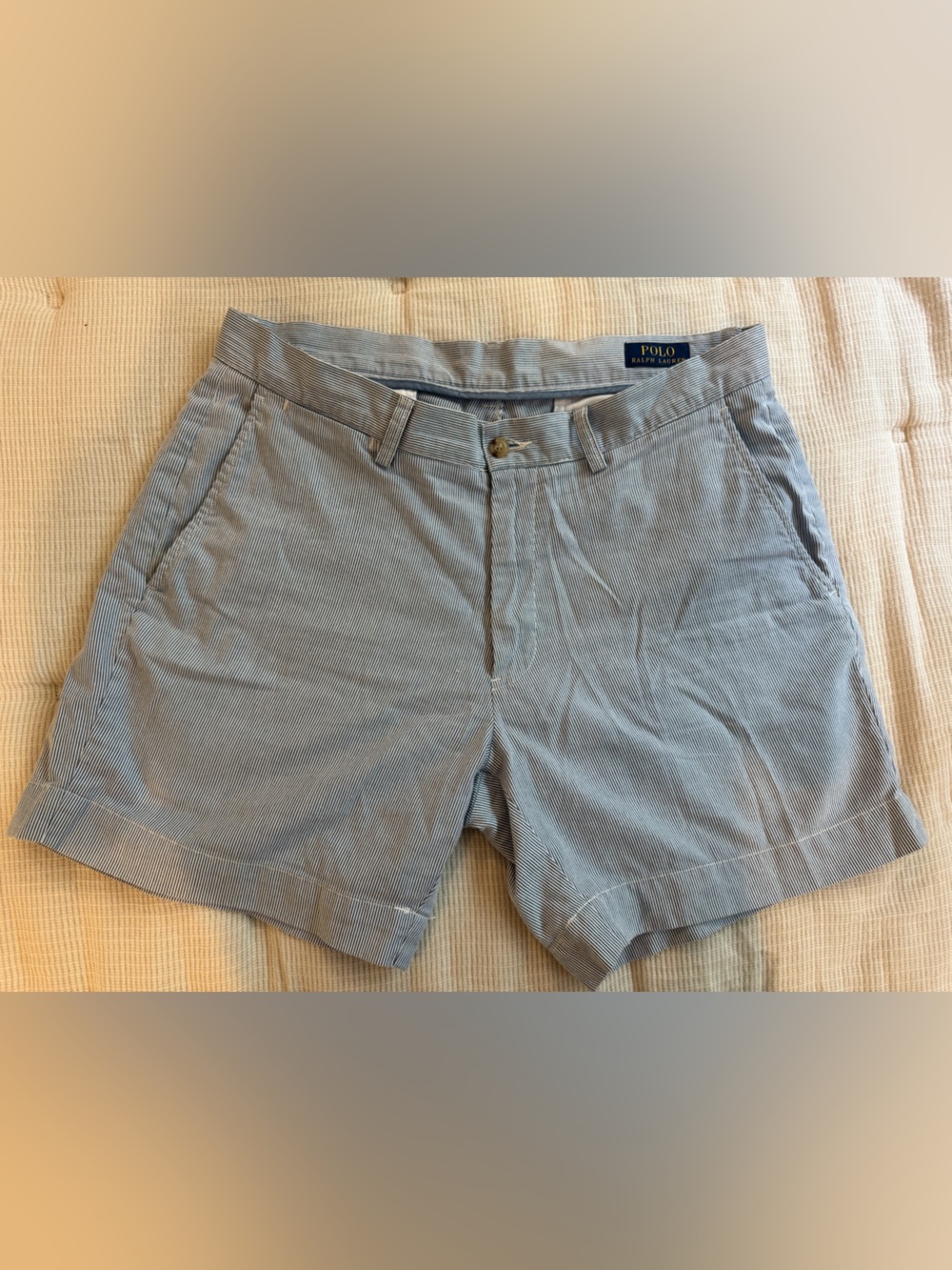 Ralph Lauren Blue and White Striped Shorts